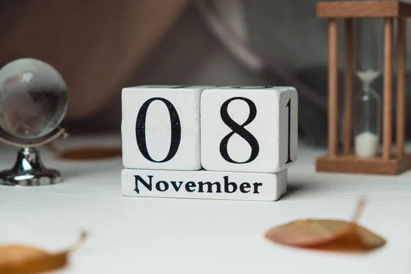 Achtste Dag Van Herfstmaand Kalender November — Stockfoto