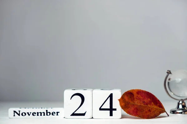 Twenty Fourth Day Autumn Month Calendar November Copy Space — Stock Photo, Image