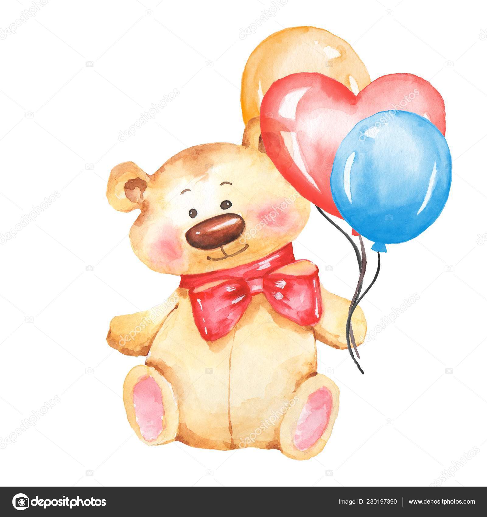 teddy with balloon