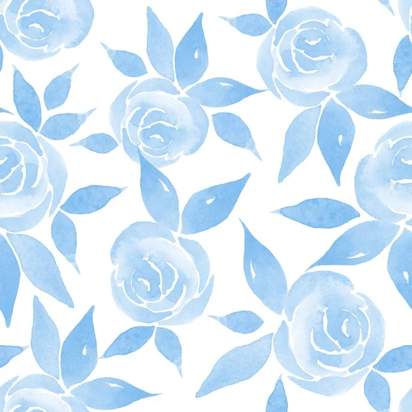 Delicate blue seamless floral pattern