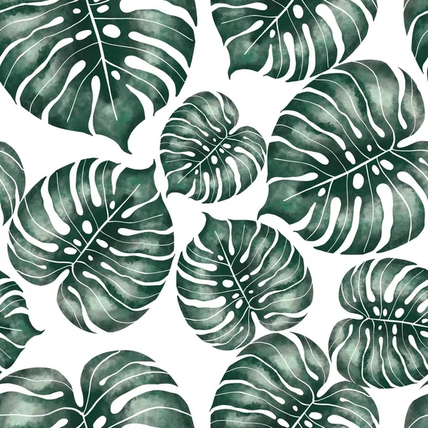 Jungle monstera leaf seamless pattern 2