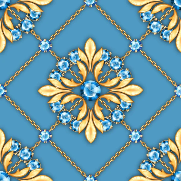 Jewelry background. Seamless pattern with round gemstones