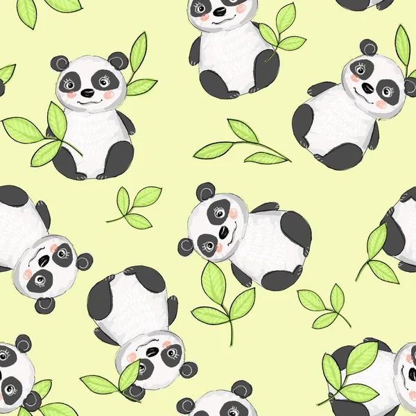 Karikatür panda ayı desen