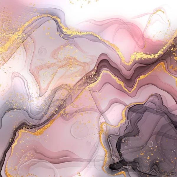 Soyut resim arkaplanı. Pembe ve soğuk mürekkep. Dijital resim