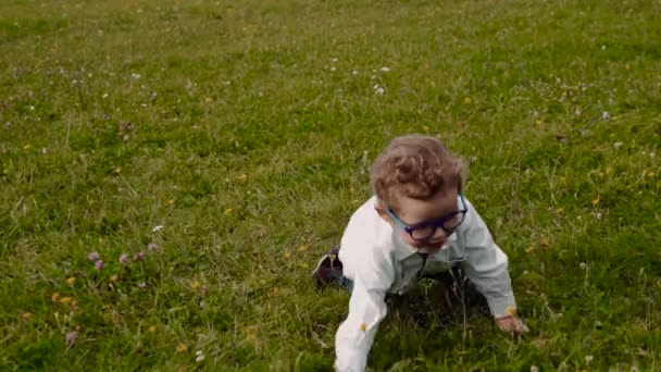 Child in glasses — Stock Video