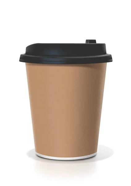 Het Digitale Schilderij Van Koffie Papier Cup Bruin Papier Met — Stockfoto