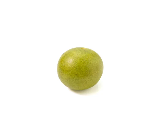 Zbliżenie Świeżości Zielonej Cytryny Izolowane Białym Tle — Zdjęcie stockowe