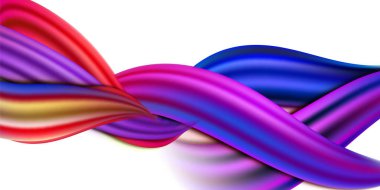 Modern renkli akışı poster. Beyaz renk arka plan dalga sıvı formda. Sanat tasarım tasarım projesi. Vektör çizim