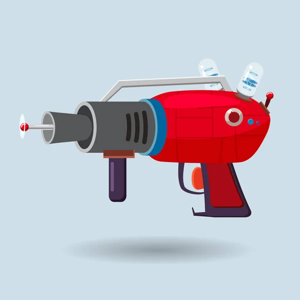 Desenhos animados blaster espaço retro, arma de raios, arma laser. Ilustração vetorial. Estilo dos desenhos animados — Vetor de Stock