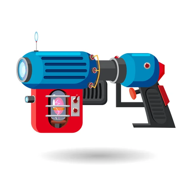 Cartoon Rétro Blaster Spatial Pistolet Rayons Arme Laser Illustration Vectorielle — Image vectorielle