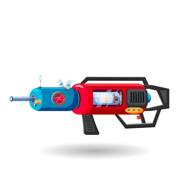 Cartoon rétro blaster spatial, pistolet à rayons, arme laser. Illustration vectorielle. Cartoon style — Image vectorielle