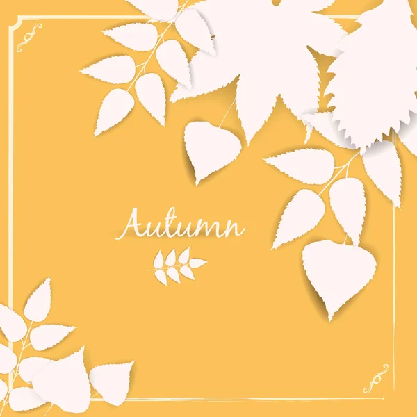 Herfst banner achtergrond met papier vallen bladeren, temlate, vector illustratie, geïsoleerd — Stockvector