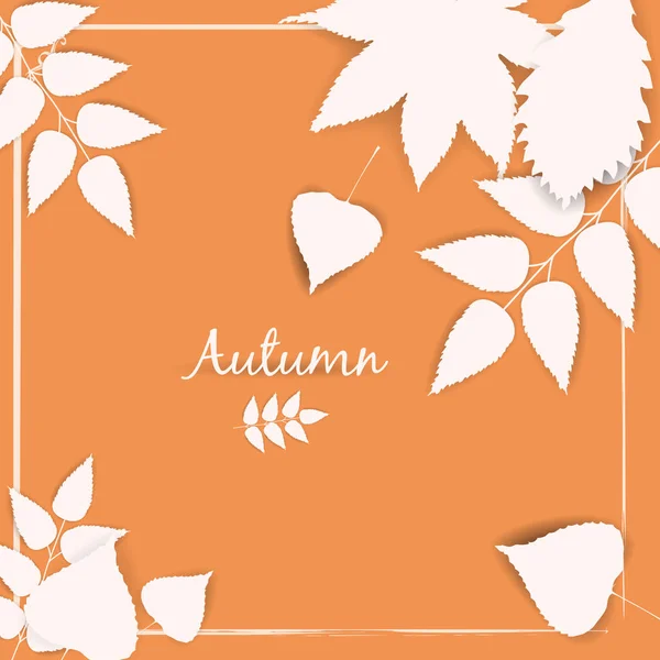 Fondo de banner de otoño con hojas de otoño de papel, temlate, vector, ilustración, aislado — Vector de stock