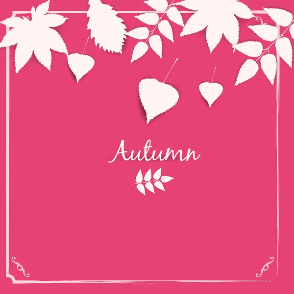 Fond de bannière d'automne avec feuilles de papier automne, gabarit, vecteur, illustration, isolé — Image vectorielle