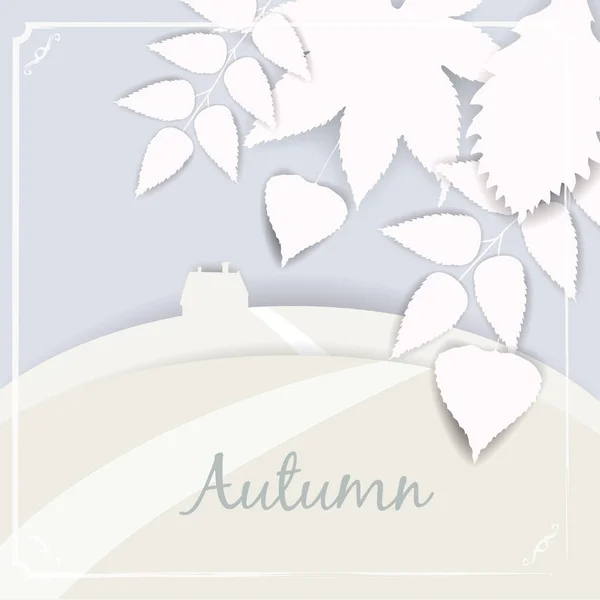 Fond de bannière d'automne avec feuilles de papier automne, gabarit, vecteur, illustration, isolé — Image vectorielle