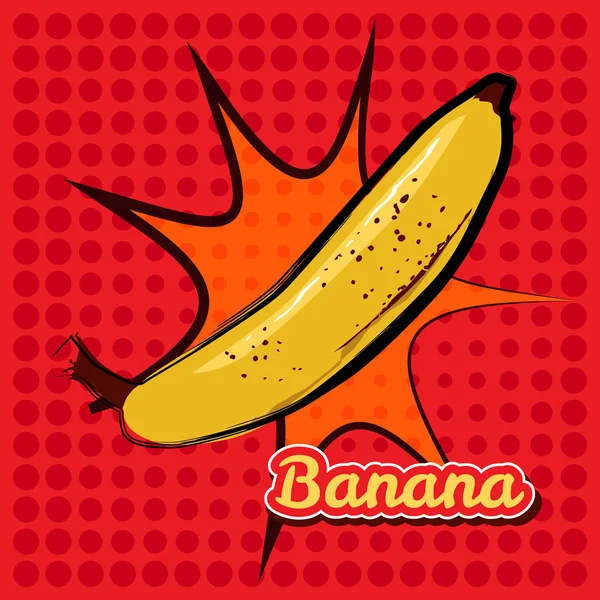 Muz bir nokta doku ile. Popüler sanat stil vektör çizim.