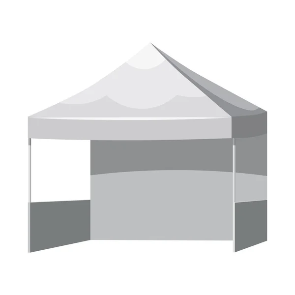 White canopy or tent, vector illustration. Promotional Outdoor Canoby Event Trade Show Pop-Up Tent Mobile Marquee. Mockup for your design. — Stock Vector