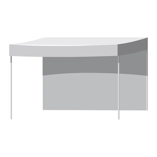 White canopy or tent, vector illustration. Promotional Outdoor Canoby Event Trade Show Pop-Up Tent Mobile Marquee. Mockup for your design. — Stock Vector