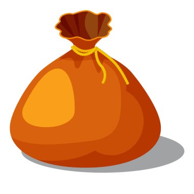 Jetonlu, karikatür tarzı illüstrasyon izole beyaz arka plan üzerinde çanta