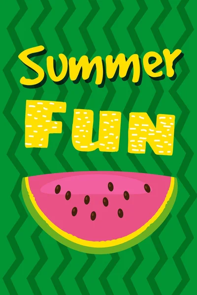 Hej sommar vattenmelon Kortdesign. vektorillustration, isolerade — Stock vektor