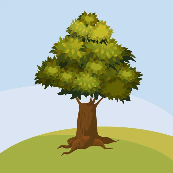 Tree, cartoon style, isolated for games and applications, design. Vector graphics — Stock Vector