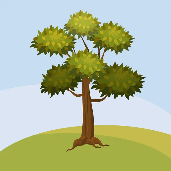 Tree, cartoon style, isolated for games and applications, design. Vector graphics — Stock Vector