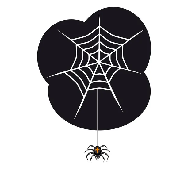 Web, праздник Хэллоуин, персонаж Хэллоуин, атрибут, икона, вектор, иллюстрация, изолированный, карикатурный стиль — стоковый вектор