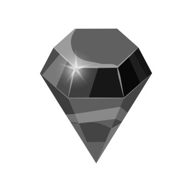 Köpüklü elmas, siyah renk izole parlayan beyaz arka plan üzerinde karikatür tarzı, illüstrasyon vektör