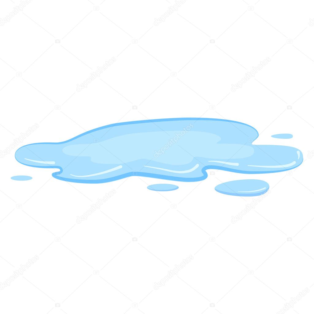 Puddle, liquid, vector, cartoon style, isolated, illustration, on a white background