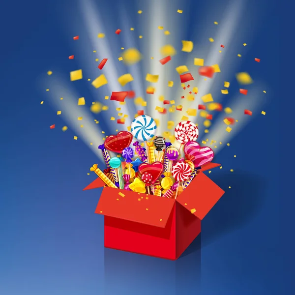 exploding confetti gift box