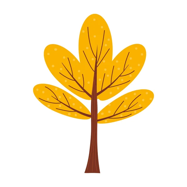 Colorido árbol de otoño. Dibujos animados amarillo, naranja, árbol de otoño rojo para el parque de la ciudad y el paisaje forestal vector de fondo aislado — Archivo Imágenes Vectoriales