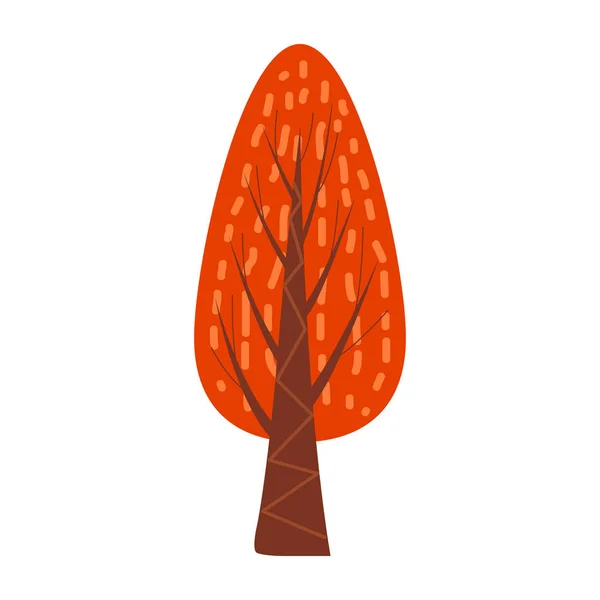 Colorido árbol de otoño. Dibujos animados amarillo, naranja, árbol de otoño rojo para el parque de la ciudad y el paisaje forestal vector de fondo aislado — Archivo Imágenes Vectoriales