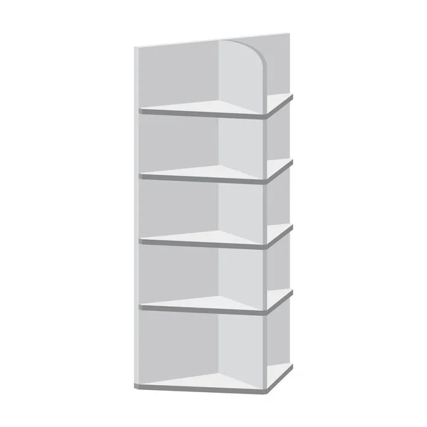 Rack shelves for supermarket floor showcases on a white background. Advertisement POS POI. Slender white. Layout template. Vector illustration. Isolated — Stock Vector