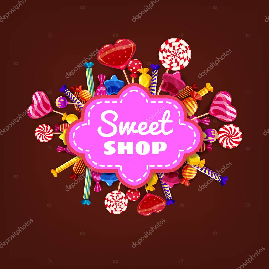 Candy Sweet Shop background set of different colors of candy, candy, sweets, chocolate candy, jelly beans