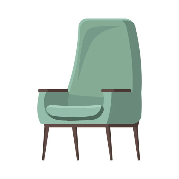 Chaise mignon mobilier fauteuil et siège pouf design dans l'appartement meublé illustration intérieure de bureau-chaise ou fauteuil facile isolé sur fond blanc, vecteur, style dessin animé — Image vectorielle