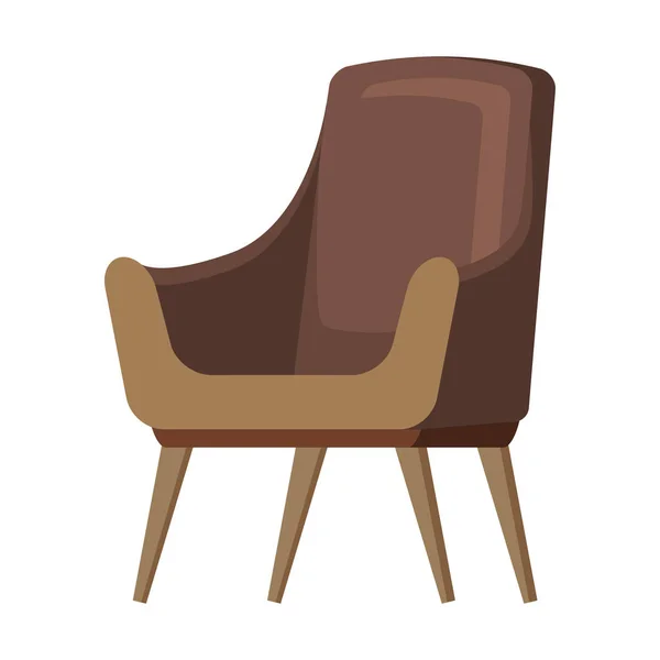 ビジネス オフィス椅子や安楽椅子白背景, ベクトル, 漫画のスタイルの分離の家具付きアパート内部図に椅子かわいい家具アームチェア、座席のなよなよした男デザイン — ストックベクタ