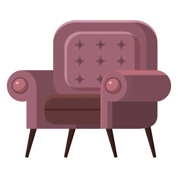 Silla lindo diseño de sillón y puf de asiento en apartamento amueblado interior ilustración de oficina-silla de negocios o silla fácil aislado sobre fondo blanco, vector, estilo de dibujos animados — Vector de stock
