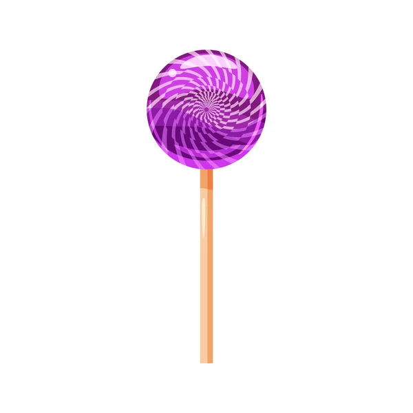 Lollipop, godis på en pinne, sweet, färg, runda, vektor, illustration, isolerade, tecknad stil — Stock vektor