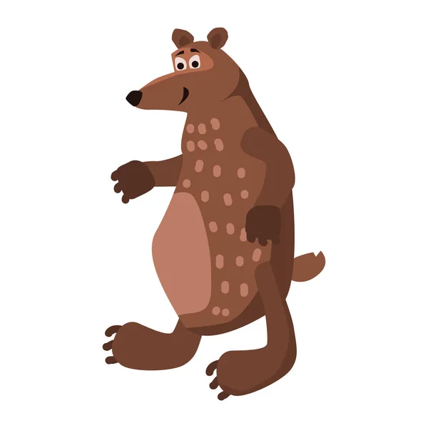 Urso bonito, animal da floresta, adequado para livros, sites, aplicações, gráficos de estilo de tendência, vetor, ilustração, isolado, estilo dos desenhos animados — Vetor de Stock