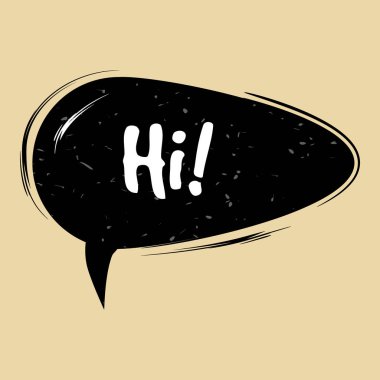 Comic speech bubble Hi in pop art style. Creative comics book, retro, vintage, vector, illustration, isolated