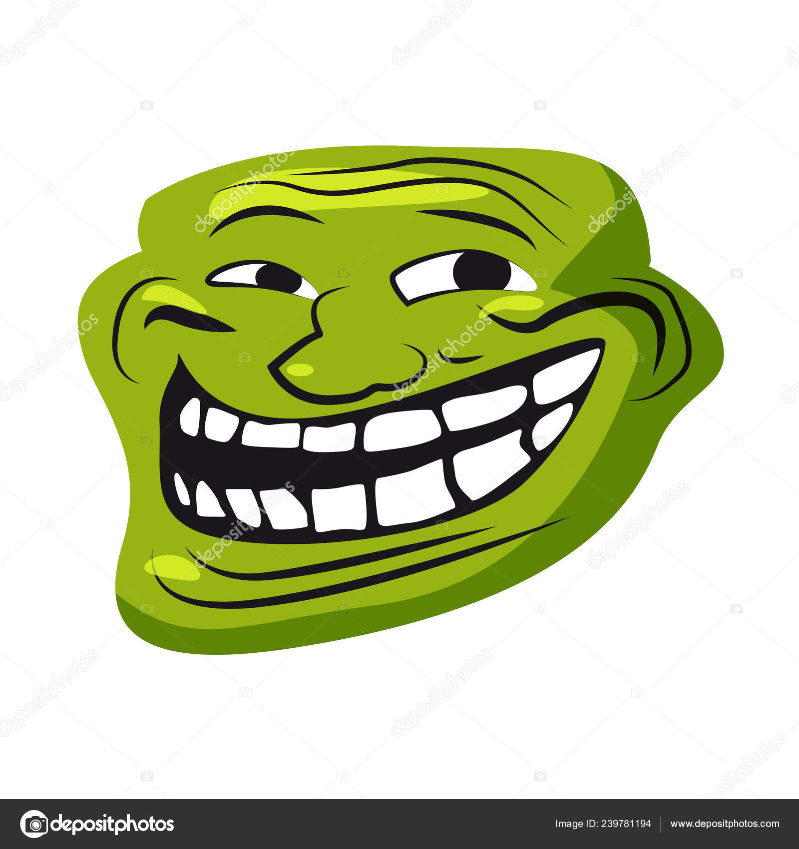 Terror Troll Face Ao Fundo Verde Foto de Stock - Imagem de