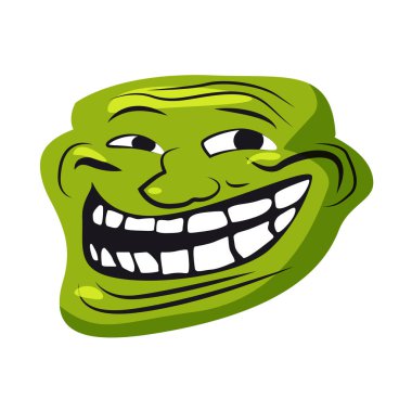 Internet Troll, meme, karakter yüz, Internet folklor, sosyal ağ, forumlar, çıkartmalar, afiş, vektör, illüstrasyon, afiş, izole