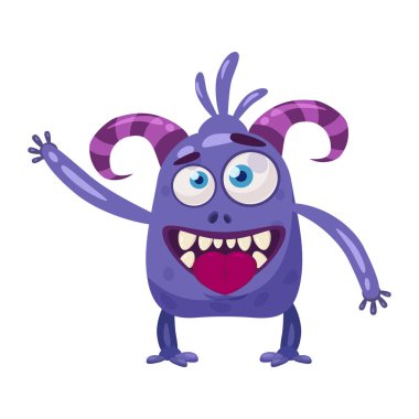 Yeti şirin komik fairytale karakter, duygular troll, izole stili, kitaplar, reklam, çıkartmalar, vektör, illüstrasyon, afiş, çizgi film