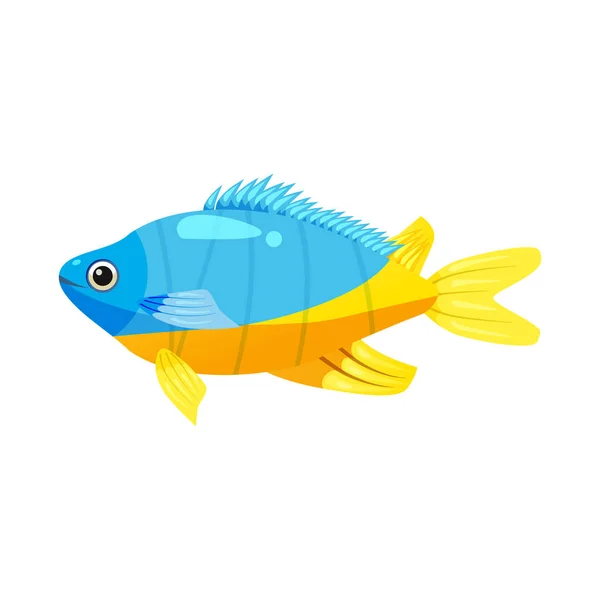 Тропическая экзотическая рыба-ангел императора, яркая красочная раскраска, вектор изолирован на белом фоне, мультяшный стиль — стоковый вектор