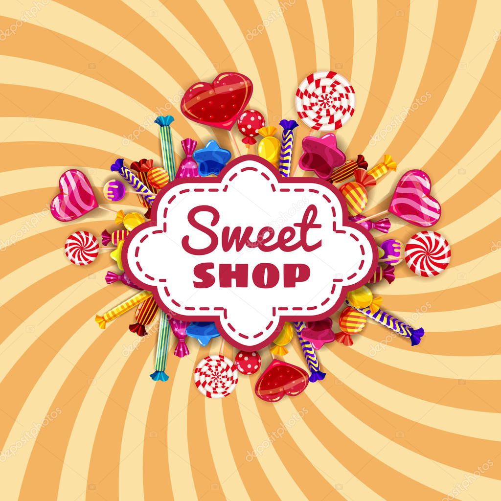 Candy Sweet Shop background set of different colors of candy, candy, sweets, chocolate candy, jelly beans