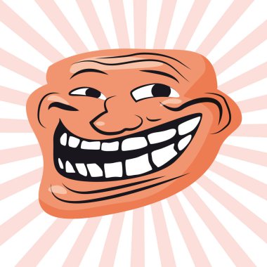 Internet Troll, meme, karakter yüz, Internet folklor, sosyal ağ, forumlar, çıkartmalar, afiş, vektör, illüstrasyon, afiş, izole