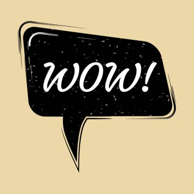 Komik konuşma balonu Wow pop sanat tarzı. Yaratıcı çizgi roman kitabı, retro, vintage, vektör, illüstrasyon izole,