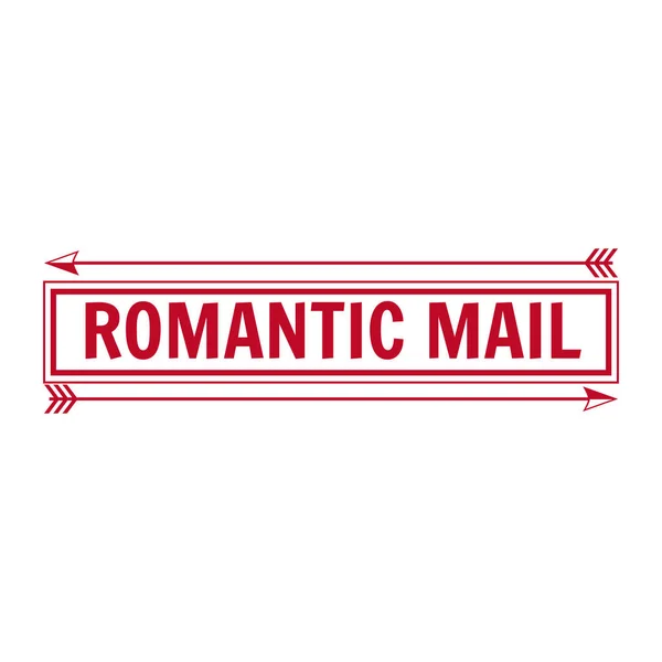 Definir Dia dos Namorados e Casamento Amor Romântico Correio Romântico Setas cartão postal selo postal, design do convite. Carimbo em forma de coração e carimbo para ilustração de cartão postal. Vetor, modelo, isolado — Vetor de Stock