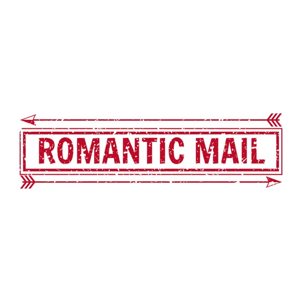 Ställ in Valentine s Day och bröllop romantisk kärlek romantisk Mail pilar Porto grunge stämpel vykort, inbjudan design. Stämpel i formuläret hjärta och stämpel för vykort illustration. Vektor, mall — Stock vektor