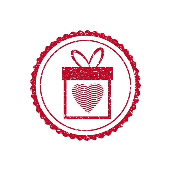 日と結婚式のロマンチックな切手グランジ バレンタインを設定します — ストックベクタ
